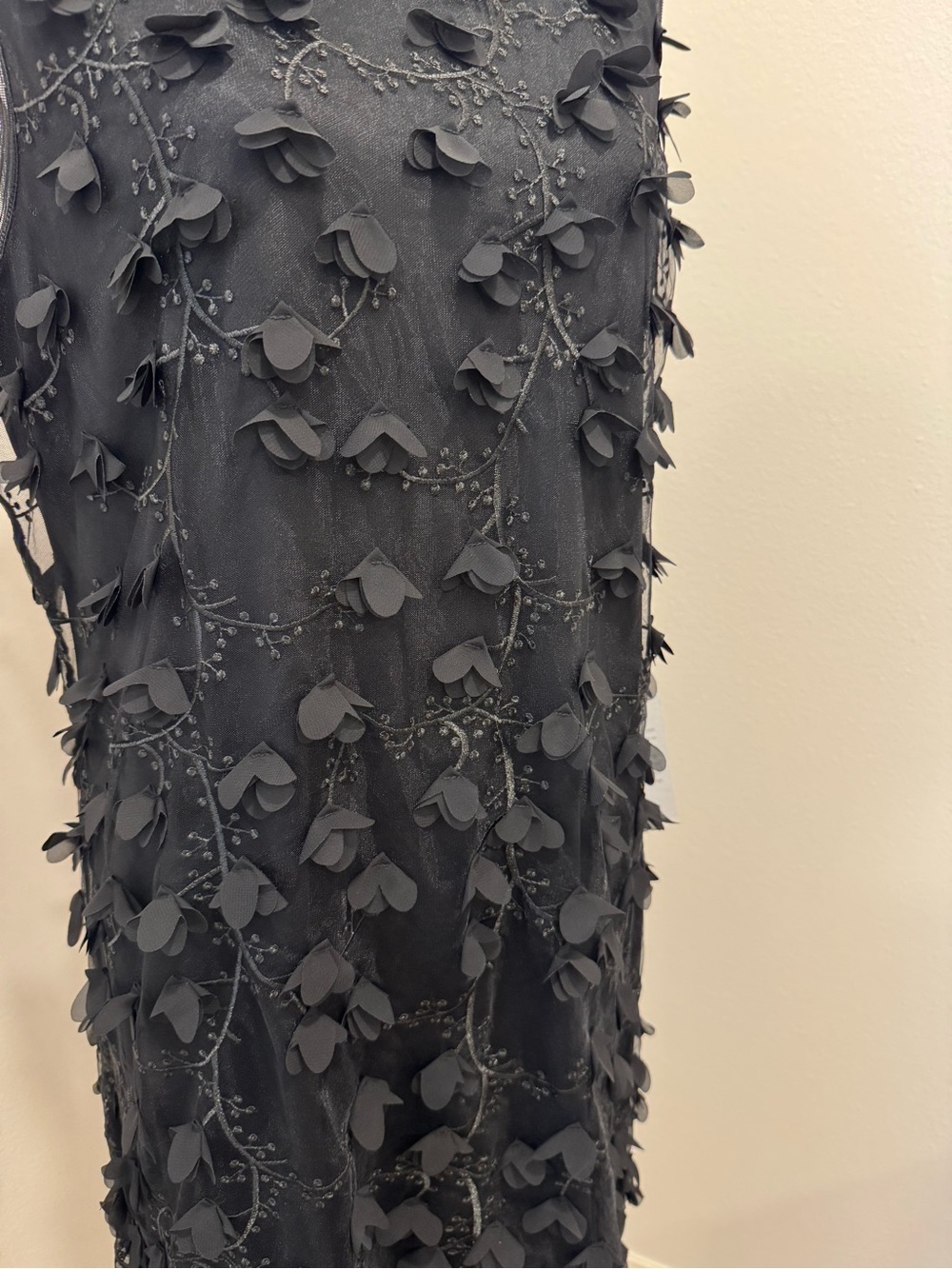 Max Studio Sheath Dress 3D Appliqué Floral XL Party Cocktail Evening Wedding - Picture 4 of 9